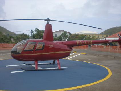 Left Side View - Robinson R44 with PJ-LIH registration (red)